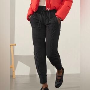 Athleta Attitude Lined Pants Ruched Black Athletic Joggers Women's Size 4